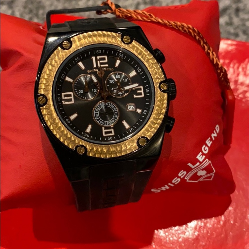 Swiss legend watch with copper bezel
